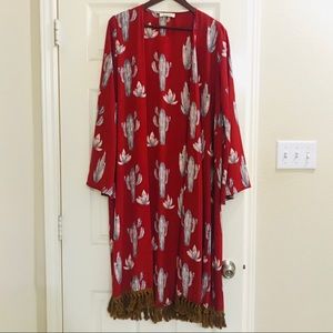 Long cactus kimono